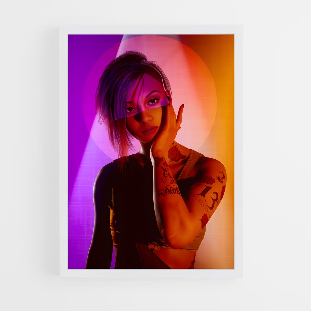 Poster Judy coup – affiche Cyberpunk (vue 3)